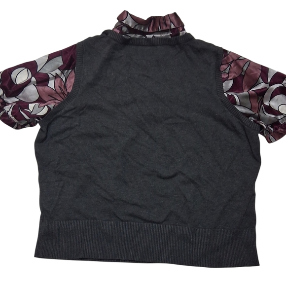 SALE EUC apt. 9 Sz. 2XL Dark Gray/Purple Faux Vest/Blouse - Picture 3 of 10